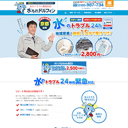 水漏れドルフィンのHPキャプチャ